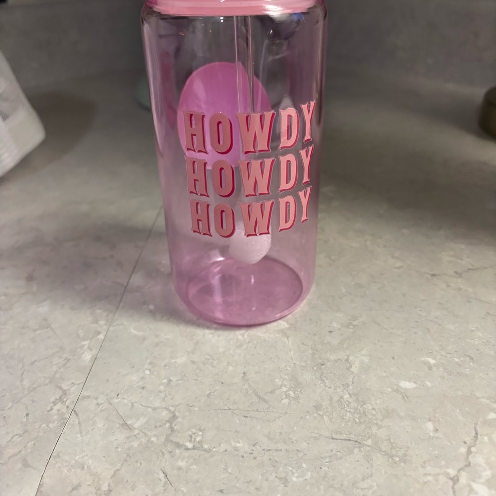 Pink 'Howdy' Water Bottle